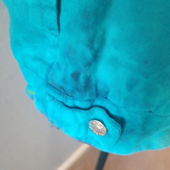 National Vintage Teal Tie Dye Hallowen Grundge Gothic Jean Jacket Size M - Picture 9 of 14